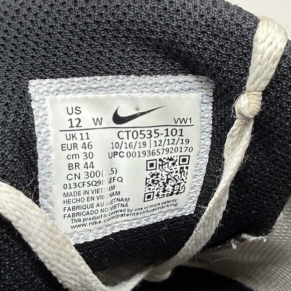 Nike Infinity G Golf Shoes Cleats Mens 12 W Wide White Black Fitsole CT0535-101 main image 4